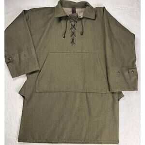 Simon Pearce Vintage Green Wool Woodsman Anorak Parka size Medium Viking